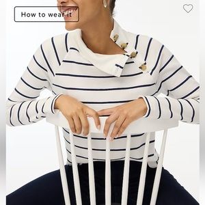 J Crew Wide button-collar pullover sweatshirt